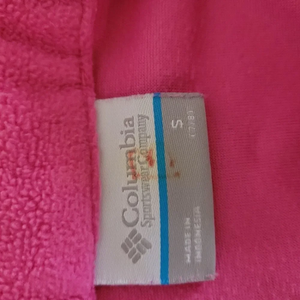 Girls pink sweater Columbia size small half zip